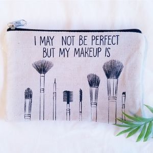 NWT washable cosmetic makeup zipper canvas travel bag